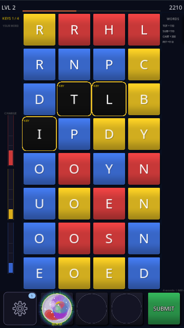 Tough mode gameplay with orb meters charging